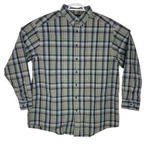Roundtree & Yorke Mens 2XT Checkered Long Sleeve Cotton Button Shirt w/ Pocket